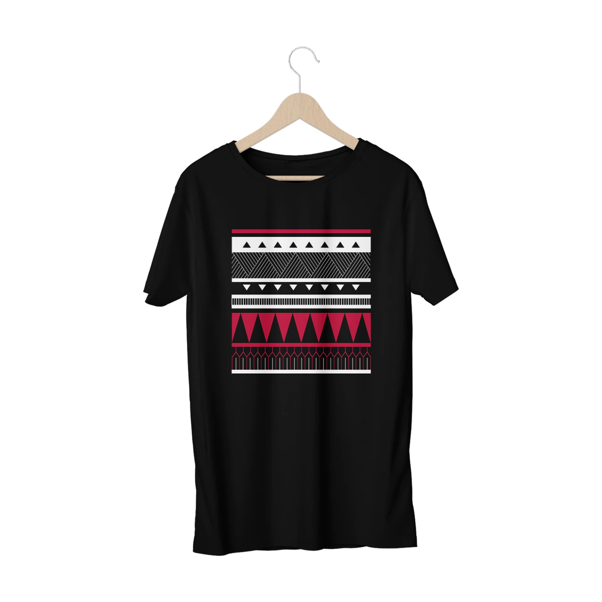 Tribal Pattern Black TShirt Unisex (Medium) Omechan